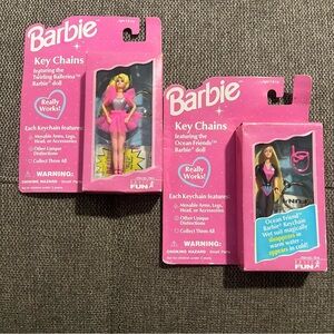 VINTAGE 1996 SEALED Barbie Key Chains Ocean Friend & Twirling Ballerina bundle!
